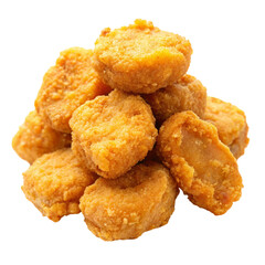 Chicken nuggets isolated on transparent background  
