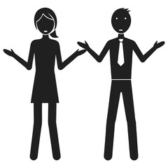 People Shrugging silhouette vector illustration