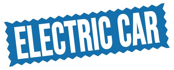 ELECTRIC CAR text written on blue stamp sign.