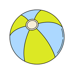 Beach ball icon vector illustration in lineal color style perfect for sport, recreation, summer theme and the like