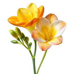 Obraz premium Freesia flower isolated on transparent background 