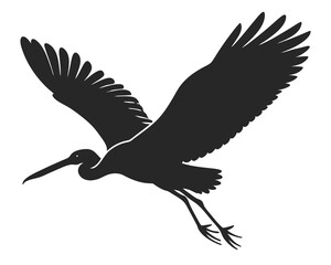 Roseate Spoonbill silhouette vector illustration