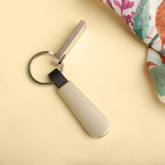Close-Up of Elegant Keychain with Accessories in a Stylish Arrangement