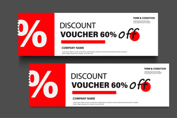 simple Red  gift vouchers coupon ticket template for sale discount offer 