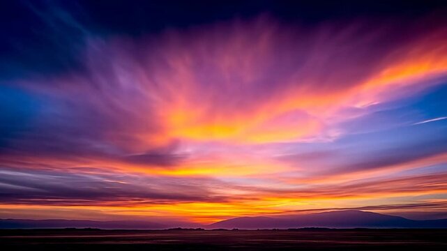 Vibrant Sunset over Serene Landscape