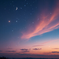 night sky with stars and clouds
