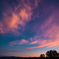 Naklejka premium sunset in the mountains