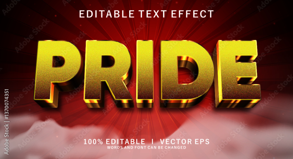 Wall mural pride 3d vector text effect with modern style design