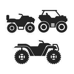 set of ATVs icon silhouette vector illustration
