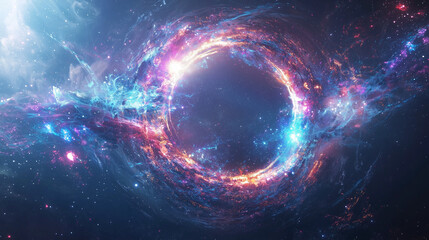 Obraz premium 星界の魔法陣 ― 銀河に揺らめく魔法の輪