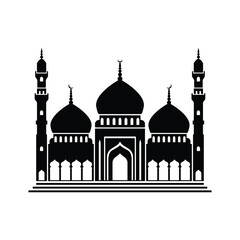 Eid vector mosque silhouette icon