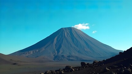 Fototapeta premium Majestic Andes Volcano Peak Blue Sky Atacama Desert