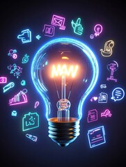 Lightbulb Idea Icons Dark