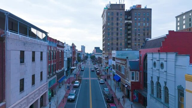 A drone flight through the city.  Spring of 2025 in Wilmington, NC