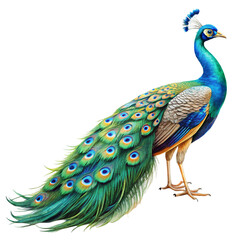 Obraz premium Peacock isolated on transparent background 