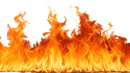 Fire flames isolated on transparent background. Fire png