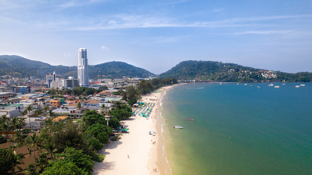 Aerial view of Patong Beach Phuket Thailand