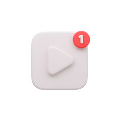 Music Streaming App with Notification Badge - Play Icon with Red Dot