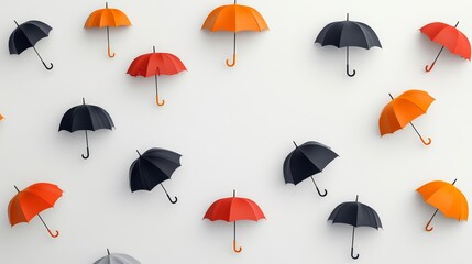 Obraz premium Colorful Umbrellas on a Light Background for Creative Designs