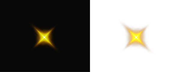 Glowing star shining light with warm yellow glow for digital creations
