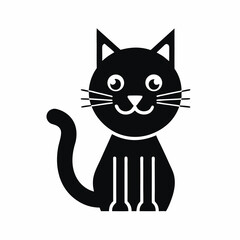 Kids cat icon silhouette vector illustration