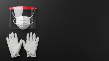 Protective Equipment for Health Safety with Face Shield and Gloves