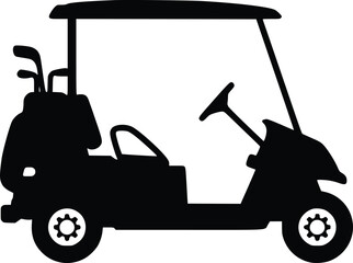 Fototapeta premium Silhouette golf cart designed for transporting clubs and gear on a golf course