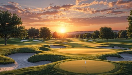 Driving down an empty road at sunset, with the sun setting over the river and trees lining the way, creating a peaceful and scenic landscape