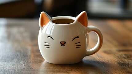 Cute cat mug coffee mug ceramic cat mug novelty cat mug animal mug gift for cat lovers tea mug kitchen decor