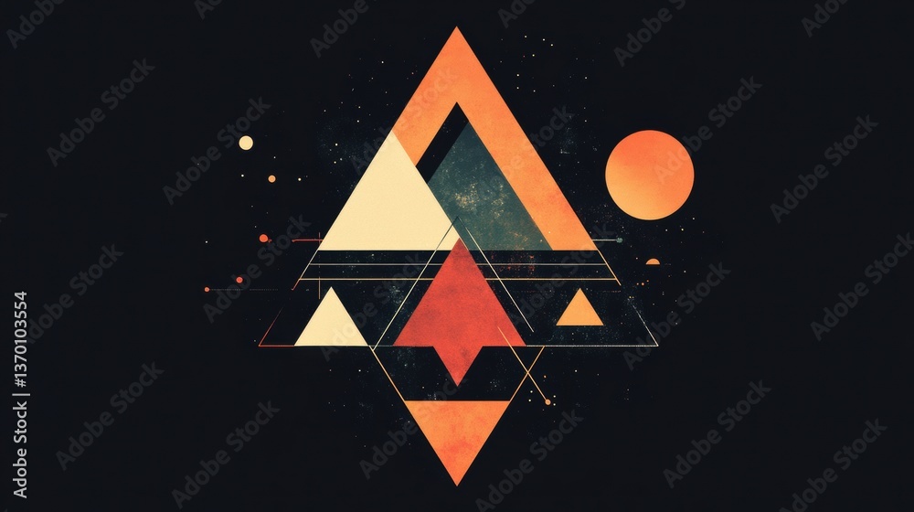 Leinwandbilder dynamic geometric logo design featuring triangles and circles in a modern and stylish composition wi