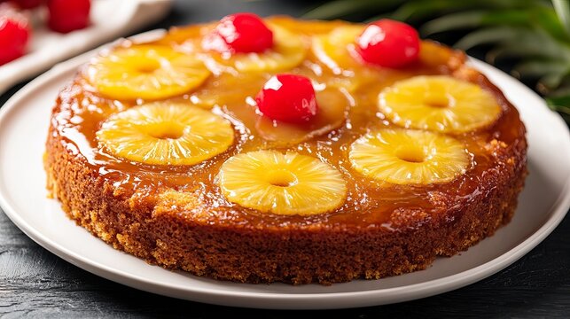 Delicious pineapple upside down cake recipe easy homemade dessert with cherries and caramelized topping