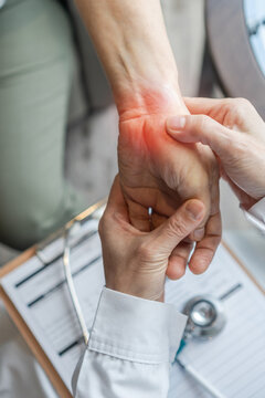 Carpal tunnel syndrome (CTS) pressure on nerve; Osteoarthritis, Ganglion cysts, Gout, De Quervain tenosynovitis or Kienbock disease (Avascular necrosis)  ache pain in patient's wrist joint and bone