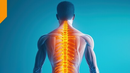 Detailed Anatomical Illustration of Human Spine and Nervous System