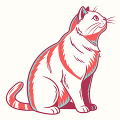 British Shorthair Cat silhouette vector illustration