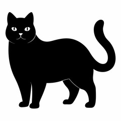 British Shorthair Cat silhouette vector illustration