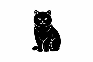 British Shorthair Cat silhouette vector illustration