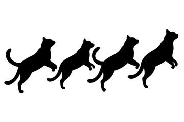 set of British Shorthair Cat silhouette vector illustration