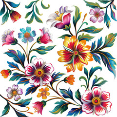 colorful flowers for design no background