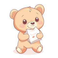 Fototapeta premium Cute teddy bear holding a snack