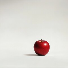 Single red apple on plain white background (1)