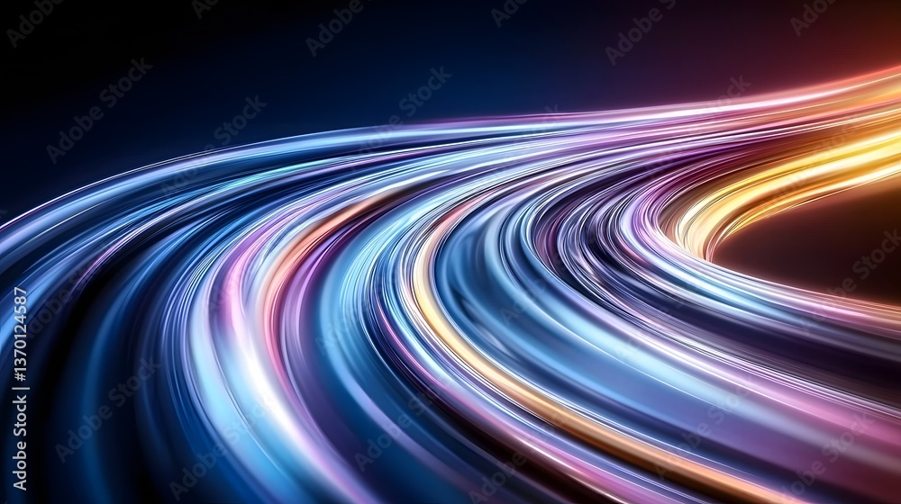 Wall mural abstract light trails in dynamic swirling motion creating a vibrant colorful background