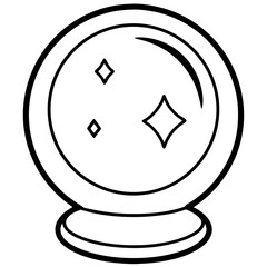 Fototapeta premium Crystal ball with a mysterious glow line art vector illustration