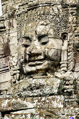 Bas relief at Angkor Thom Temple. Bayon. Siem Reap. Cambodia