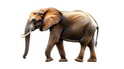 Obraz premium Adult African Elephant Walking Gracefully Through Savanna Habitat in a Natural Environment