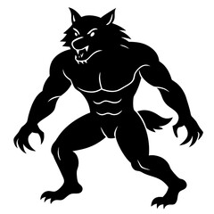 Werewolf transformation mid stage vector illustration 