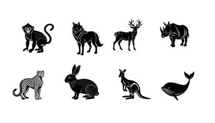 Naklejka premium farm animals silhouettes