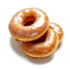 Delicious glazed donuts display bakery food photography bright background close-up temptation