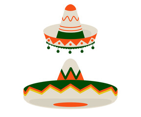 Mexican sombrero. Traditional holiday item. Stylized illustration for celebration Cinco de Mayo.
