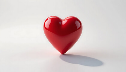 Obraz premium red heart on white background