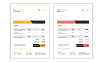 Modern and Professional Invoice Template for Business Transactions